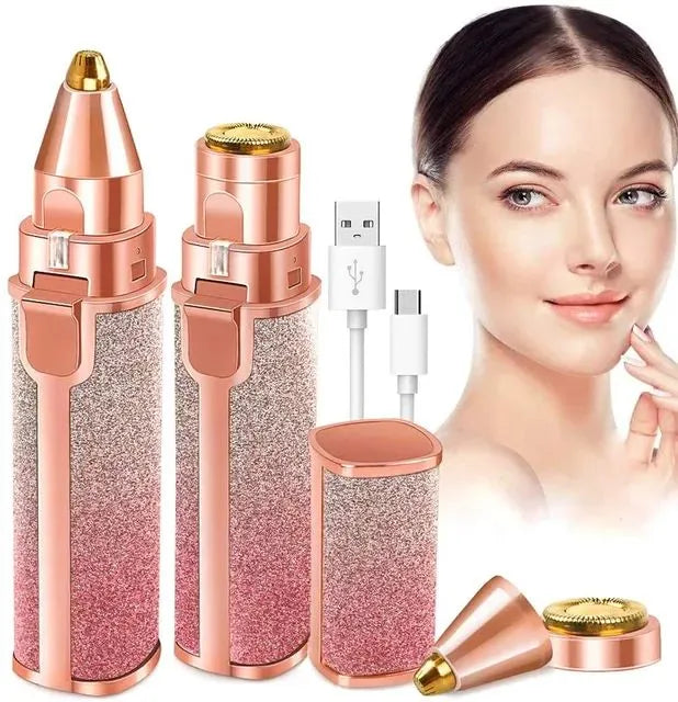 2-in-1 Hair Remover | Eyebrow & Facial Trimmer for Gentle Care