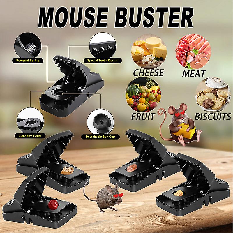 Heavy-Duty Black Mouse Trap 🐭 Safe, Reusable & Powerful Grip