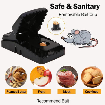 Heavy-Duty Black Mouse Trap 🐭 Safe, Reusable & Powerful Grip