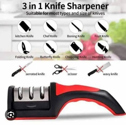 3-in-1 Manual Knife Sharpener | Fast, Safe & Easy Blade Sharpening