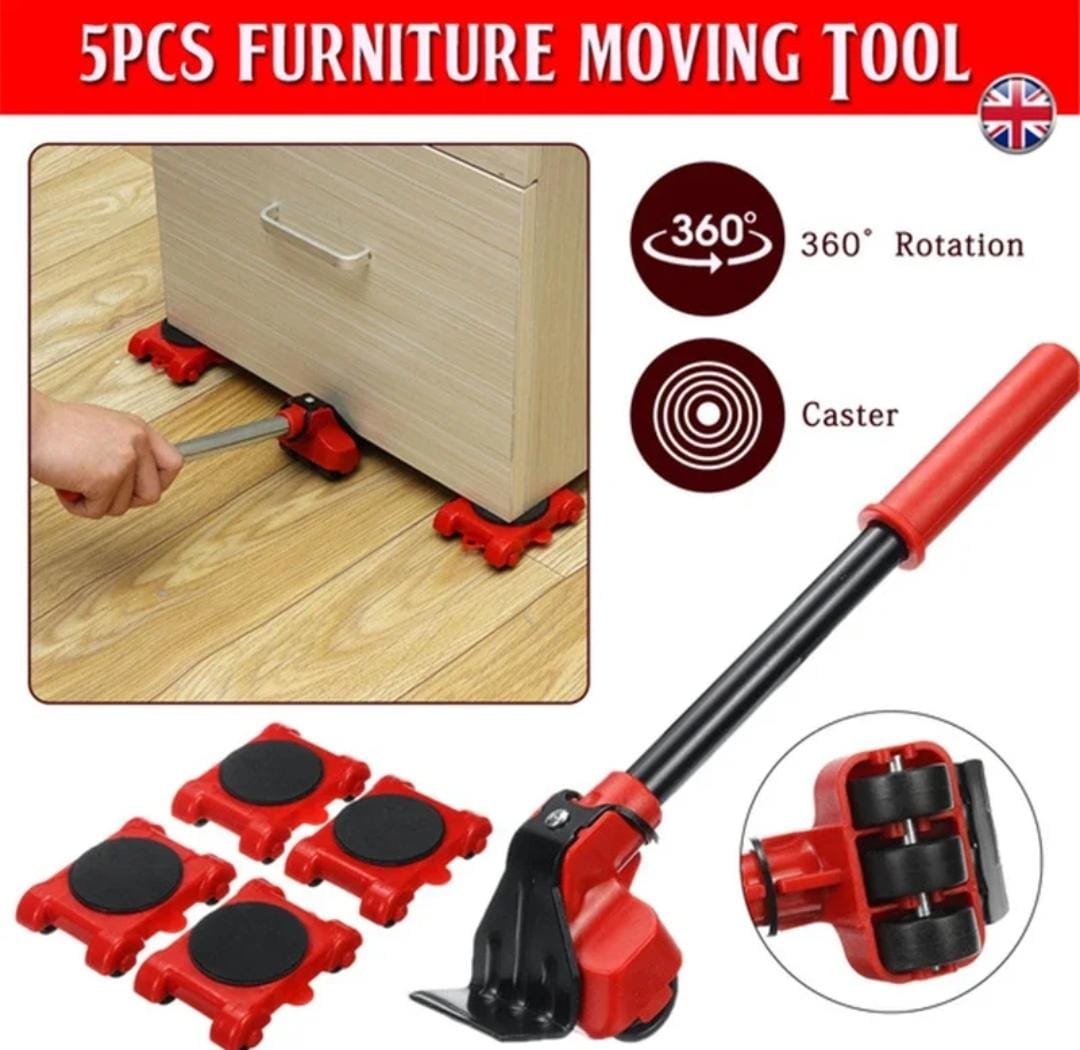 Furniture Moving Tool Kit | 5PC Heavy Duty Sliders & Lifter Set