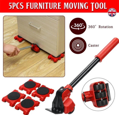 Furniture Moving Tool Kit | 5PC Heavy Duty Sliders & Lifter Set