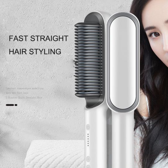 2-in-1 Hair Straightener Brush | Easy Styling for Silky Hair
